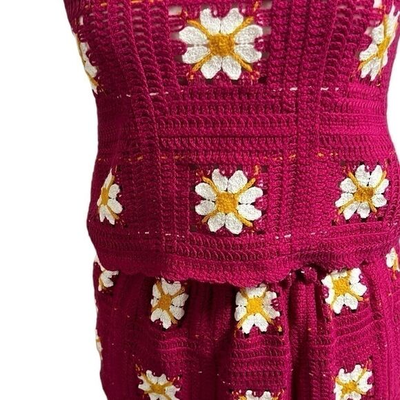Rebellion pink floral crochet tank and skirt set small nwt - Picture 3 of 10